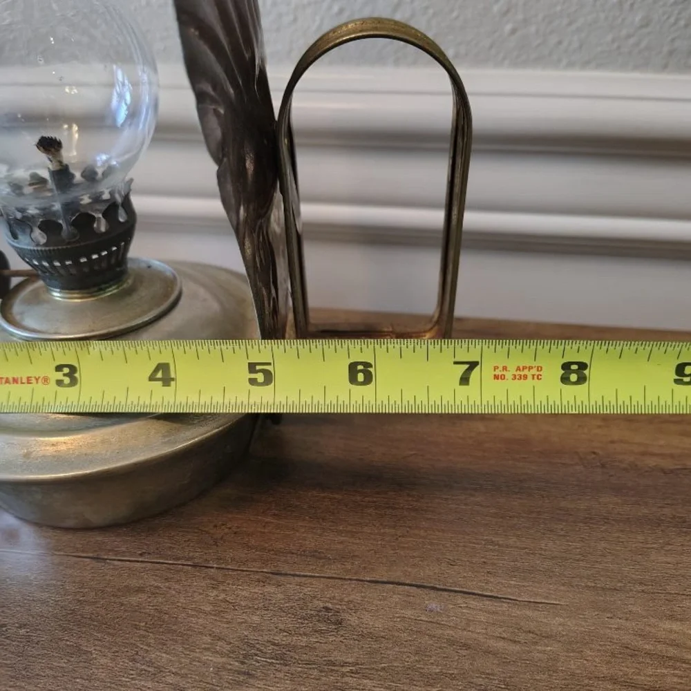Vtg MCM Metal Oil Hanging Lanterns Pair Of 2 Wall Decor Nautical Beach Patina